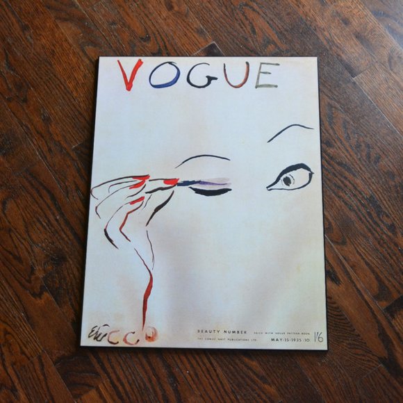 Vintage VOGUE February 15, 1935 cover block mounted poster print - Picture 1 of 7